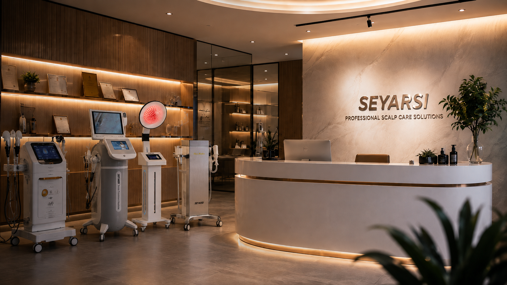 SEYARSI professional scalp care equipment manufacturer exhibition and showroom