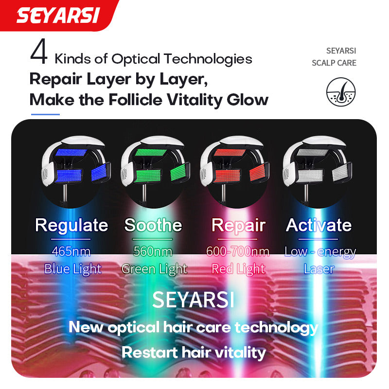 Seyarsi laser and Red light hood for scalp and hair 700 LED lights and 8 laser bead