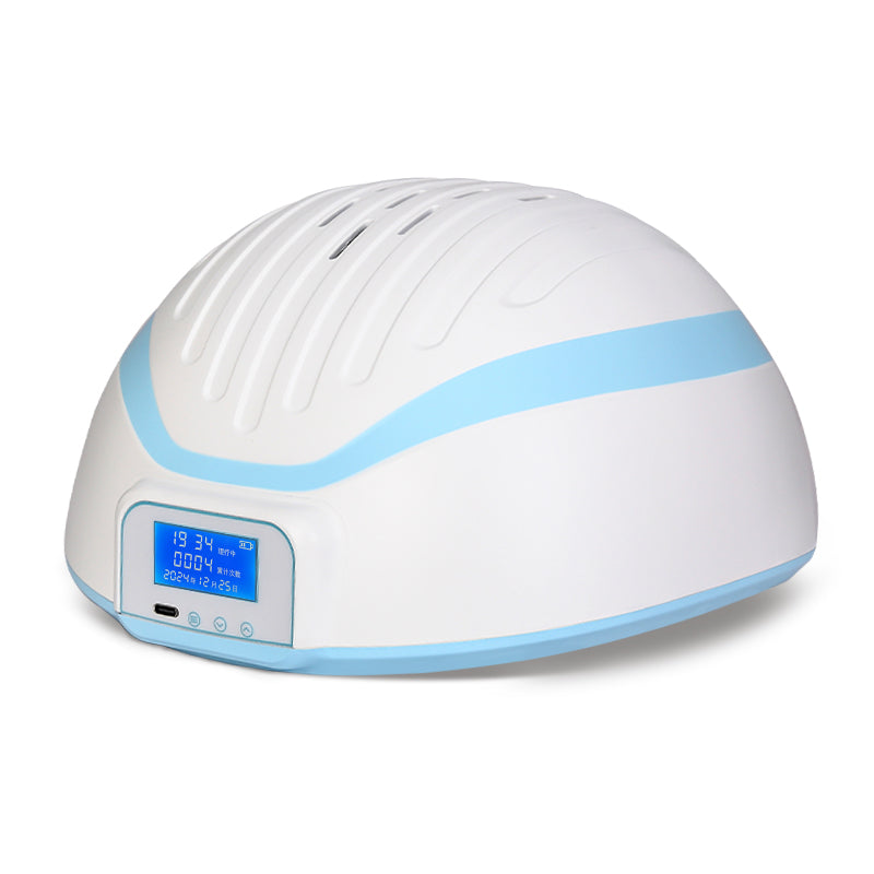 Soft laser hair growth instrument, 117 lasers, effectively stimulates hair follicles and allows hair to grow. It is used at home for hair loss people.