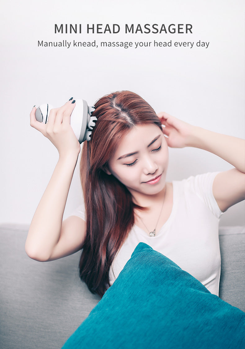 Scalp massage reduces head pressure and promotes head blood circulation. Rechargeable head massager 711