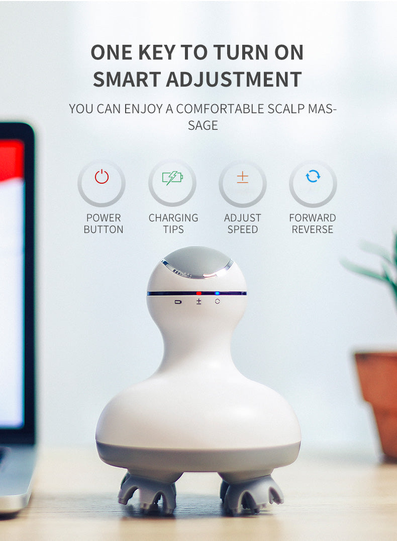 Scalp massage reduces head pressure and promotes head blood circulation. Rechargeable head massager 711
