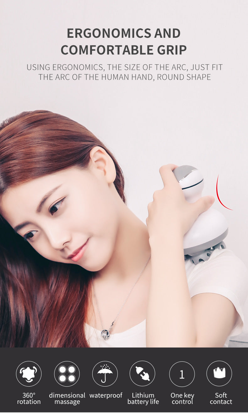 Scalp massage reduces head pressure and promotes head blood circulation. Rechargeable head massager 711