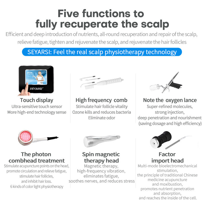 SEYARSI S310 Scalp treatment instrument Hair grow machine Hair treatment Scalp clean and Massage high frequency comb