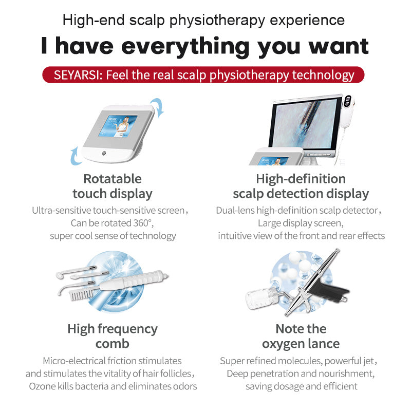 Scalp care machine, professional head therapy spa, scalp physiotherapy, micro-electricity to promote scalp health equipment