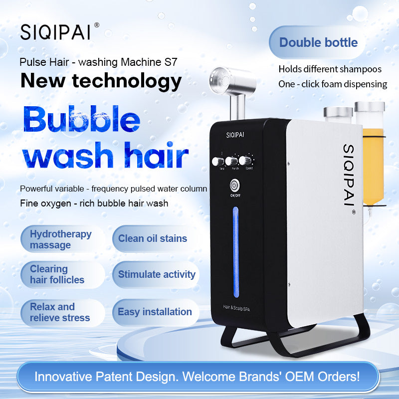 Special machine for hair salon and head spa, specially cleaning scalp, cleaning hair follicle blockage, making scalp cleaner and healthier, with active oxygen negative ion function.