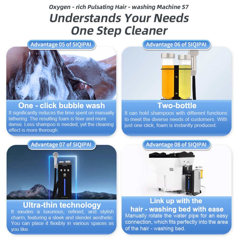 Special machine for hair salon and head spa, specially cleaning scalp, cleaning hair follicle blockage, making scalp cleaner and healthier, with active oxygen negative ion function.