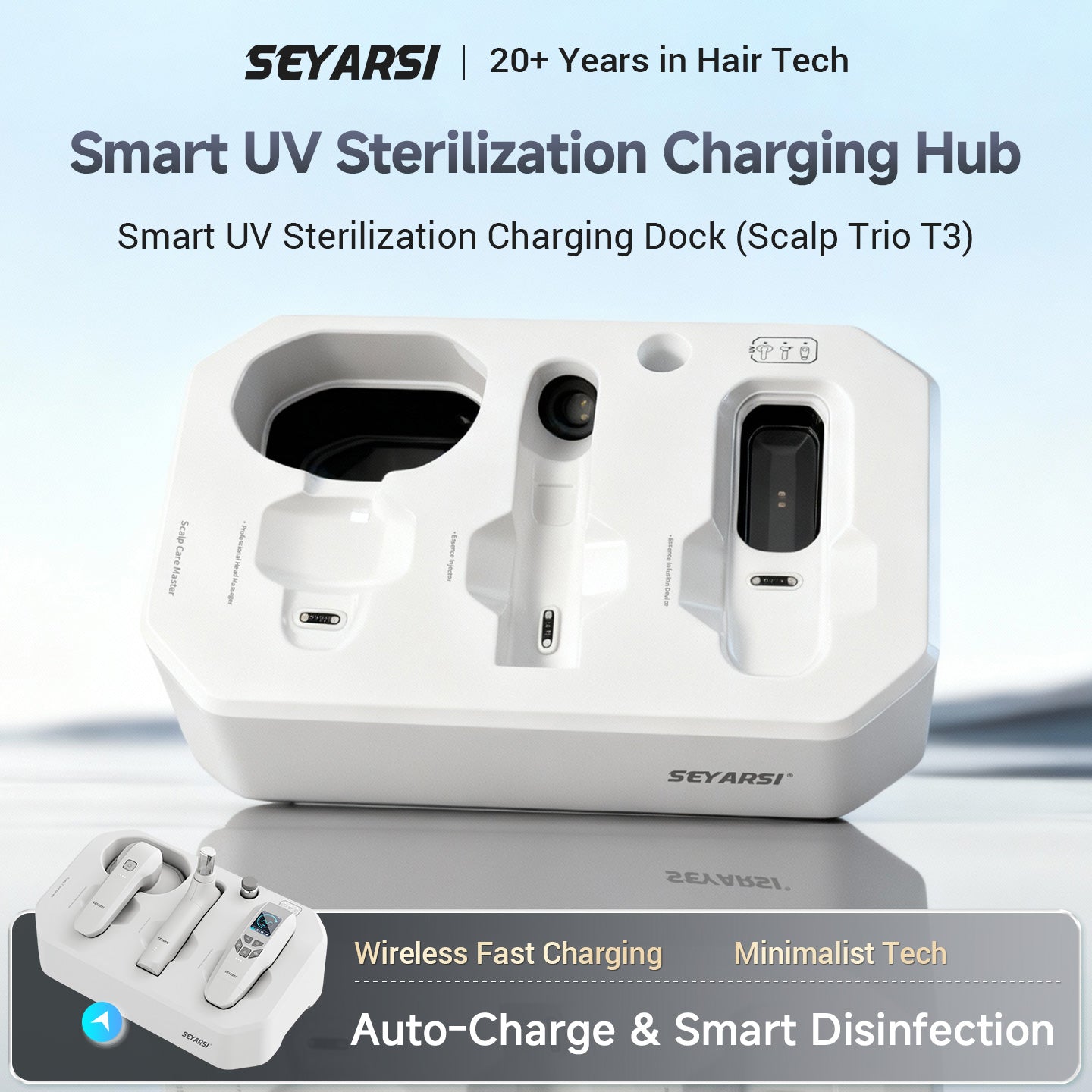 seyarsi wireless scalp massage device scalp treatment comes with spray,EMS red light comb