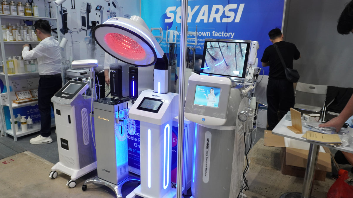 SEYARSI salon equipment display at global beauty exhibition